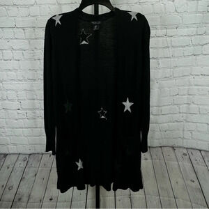 Rachel Zoe Black Star Open Front Cardigan Size Medium
